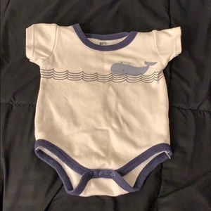 3-6m white whale onesie